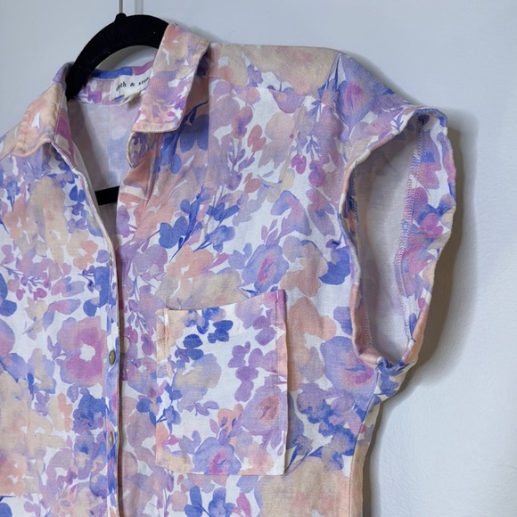 Cloth & Stone Pink and Blue Relaxed Button Down - Picture 7 of 9